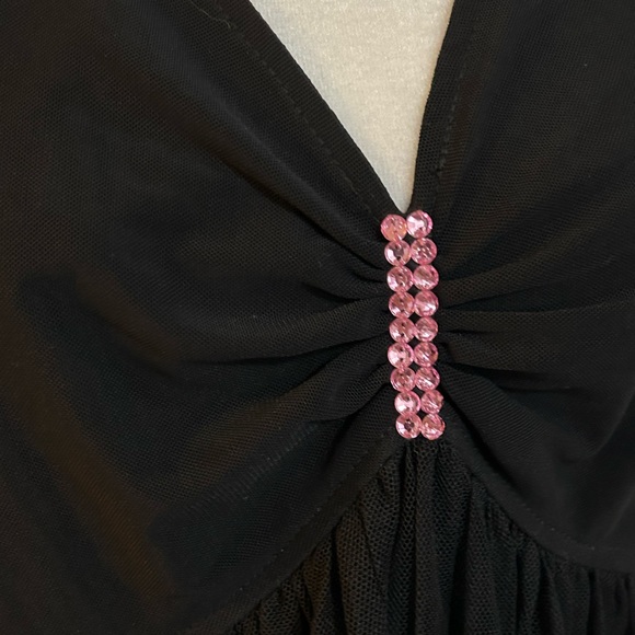 Zaftique brand black and pink special occasion top, 2X - Picture 2 of 6